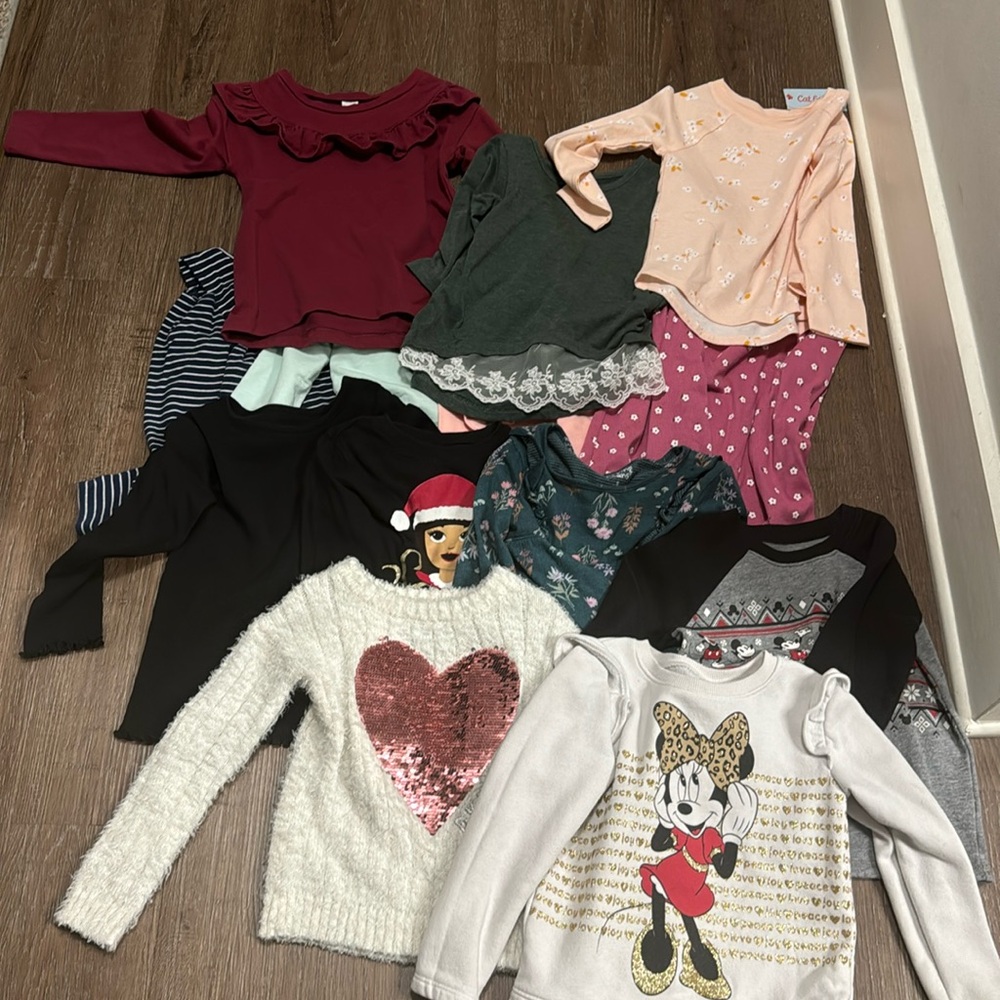 Girls Size 4/5 Long Sleeve Shirts Total 13